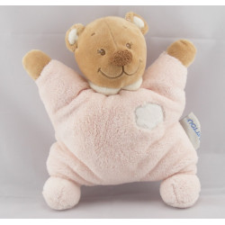 Doudou plat ours blanc rose nuage NATTOU