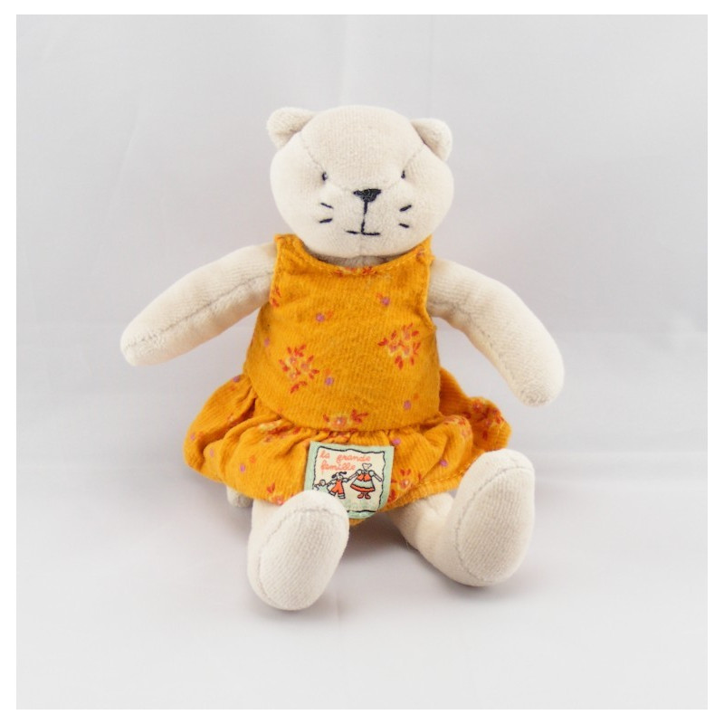 Doudou marionnette chat La Grande Famille MOULIN ROTY