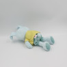 Doudou lapin bleu vert rayé avion POMMETTE