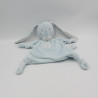 Doudou plat lapin bleu blanc étoiles TEX BABY