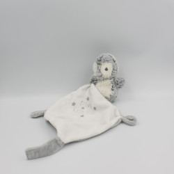 Doudou pingouin gris blanc mouchoir TEX BABY