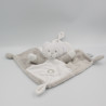 Doudou plat ours blanc gris LULU CASTAGNETTE