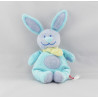 Doudou lapin bleu foulard jaune TEX BABY