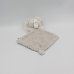 Doudou plat souris gris blanc jaune SUCRE D'ORGE