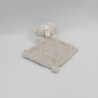 Doudou plat souris gris blanc jaune SUCRE D'ORGE