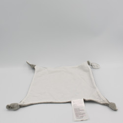 Doudou plat carré gris blanc VERTBAUDET