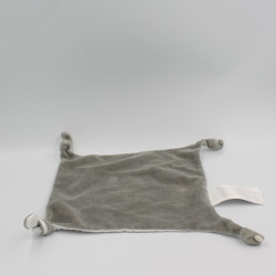 Doudou plat carré gris blanc VERTBAUDET