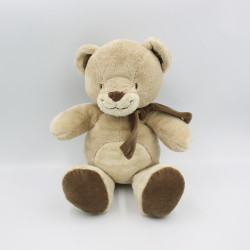 Doudou ours beige marron écharpe NICOTOY