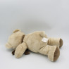 Doudou ours beige marron écharpe NICOTOY 34 cm