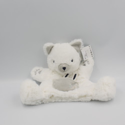 Doudou plat marionnette chat blanc gris SIMBA TOYS KIABI NEUF