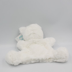 Doudou plat marionnette chat blanc gris SIMBA TOYS KIABI 