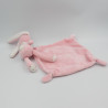Doudou lapin rose blanc étoiles mouchoir TEX BABY