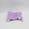 Doudou plat lapin blanc mauve coeurs oiseau TEX BABY