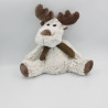Peluche élan cerf renne marron beige écharpe KSD
