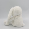 Doudou lapin blanc gris pois hochet balle POMMETTE