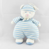 Doudou hochet luminou ours rayé bleu JEMINI