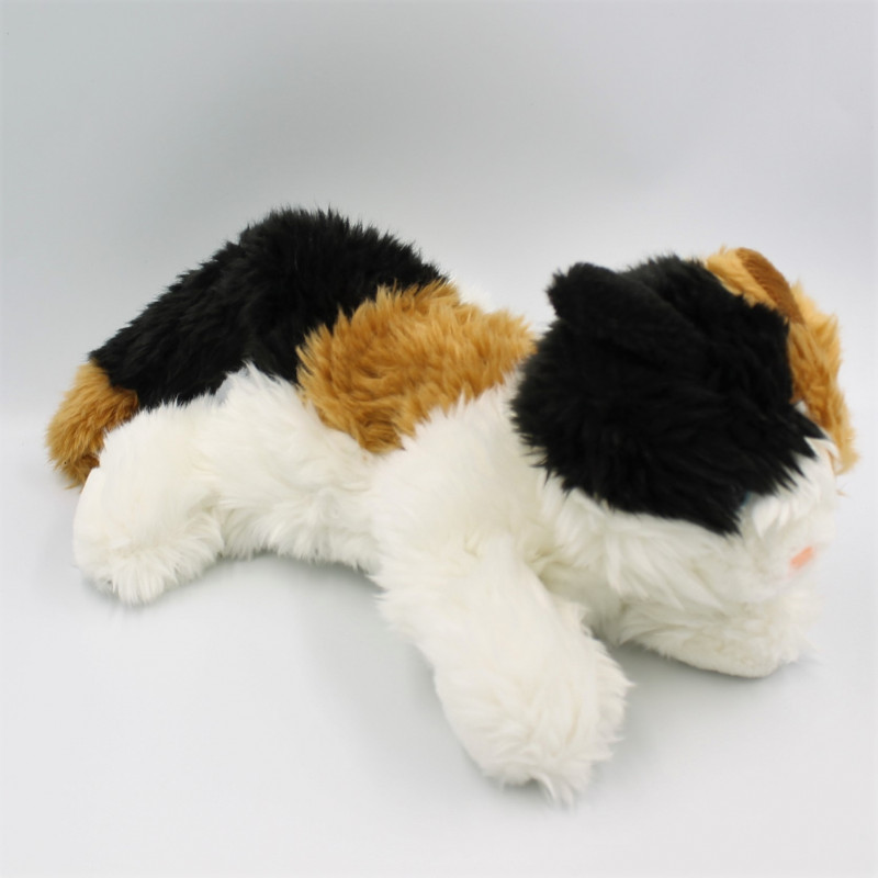 Peluche chat blanc marron noir GIPSY