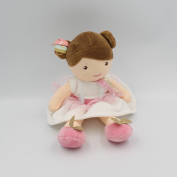 Doudou et compagnie poupée fille blanche rose Demoiselle Princesse Ombelline