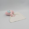 Doudou plat ours rose mouchoir blanc Baby nat