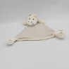 Doudou plat ane hippopotame blanc écru rayé beige H&M