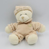 Doudou ours Baby Bear blanc beige lune GIPSY