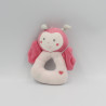 Doudou hochet papillon rose Sucre D'Orge