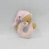 Doudou hochet anneau ours beige rose NATTOU