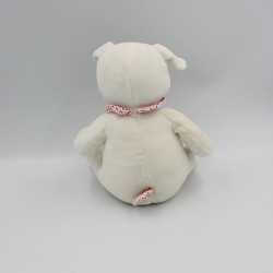 Doudou musical lapin blanc rose pois DPAM