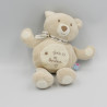 Doudou ours beige blanc joie et bonheur SUCRE D'ORGE
