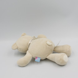 Doudou ours beige blanc joie et bonheur SUCRE D'ORGE
