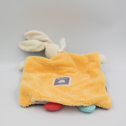 Doudou plat lapin bordeaux prune orange bleu rouge Bisous KALOO