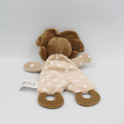 Doudou plat lion dentition marron beige ZDT ACTION TRADING lot de 2