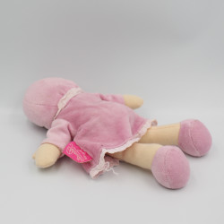 Doudou poupée poupon rose PETITCOLLIN