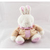 Doudou Lapin boule rose beige KLORANE