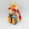 Doudou girafe rouge orange vert beige gris HAPPY HORSE