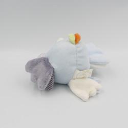 Doudou oiseau bleu rayé violet NOUKIE'S