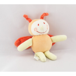 Doudou libellule orange mouchoir Cajou SUCRE D'ORGE