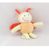 Doudou libellule orange mouchoir Cajou SUCRE D'ORGE
