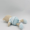 Doudou ours beige bleu blanc tortue TEX BABY