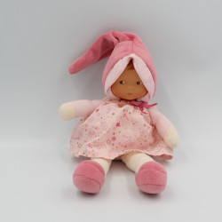 Doudou Poupée lutin rose étoiles Mademoiselle Corolle