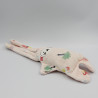 Doudou plat lapin blanc rose plage palmier Double face CATIMINI