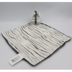 Doudou plat zèbre blanc gris ZDT ACTION