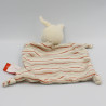 Doudou plat chien beige orange rayé poche ORCHESTRA