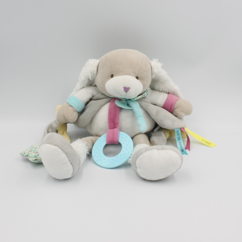 Doudou et compagnie chien blanc beige gris bleu rose Toopi