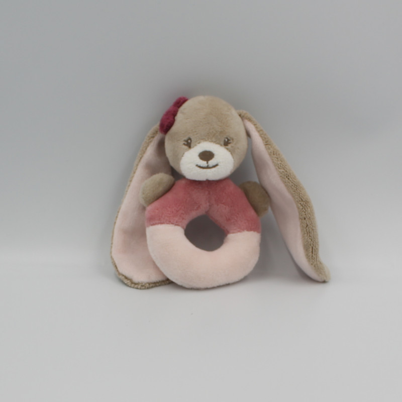 Doudou lapin blanc rose