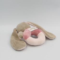 Doudou hochet lapin beige rose NATTOU