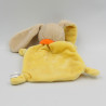 Doudou plat lapin jaune blanc pois nuage NICOTOY