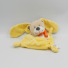 Doudou plat lapin jaune blanc pois nuage NICOTOY