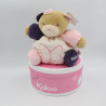 Doudou ours beige rose violet papillon Petite rose KALOO NEUF