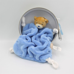 Doudou plat ours plume bleu Indigo KALOO